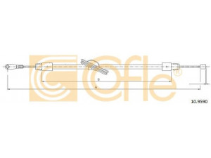 COFLE 10.9590 trosas, stovėjimo stabdys 
 Stabdžių sistema -> Valdymo svirtys/trosai
2304200285, A2304200285