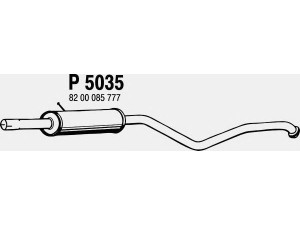 FENNO P5035 vidurinis duslintuvas 
 Išmetimo sistema -> Duslintuvas
8200085777