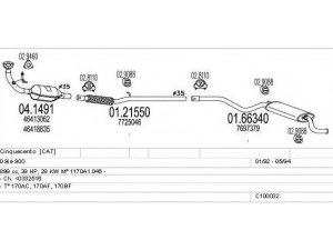 MTS C100032012740 išmetimo sistema 
 Išmetimo sistema -> Išmetimo sistema, visa