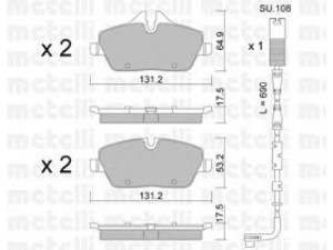 METELLI 22-0664-0K stabdžių trinkelių rinkinys, diskinis stabdys 
 Techninės priežiūros dalys -> Papildomas remontas