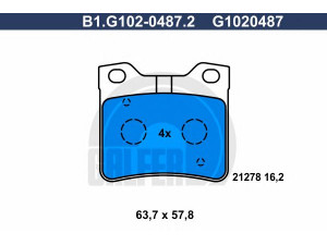 GALFER B1.G102-0487.2 stabdžių trinkelių rinkinys, diskinis stabdys 
 Techninės priežiūros dalys -> Papildomas remontas
4251 93, 4252 08, 4252 66