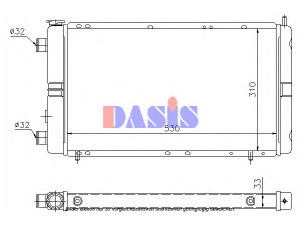 AKS DASIS 180280N radiatorius, variklio aušinimas