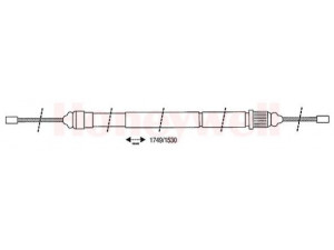 BENDIX 431222B trosas, stovėjimo stabdys 
 Stabdžių sistema -> Valdymo svirtys/trosai
7700785543