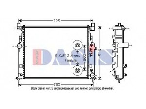 AKS DASIS 120058N radiatorius, variklio aušinimas 
 Aušinimo sistema -> Radiatorius/alyvos aušintuvas -> Radiatorius/dalys
1645000003, 1645000803, A1645000003