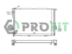 PROFIT PR 0071A1 radiatorius, variklio aušinimas 
 Aušinimo sistema -> Radiatorius/alyvos aušintuvas -> Radiatorius/dalys
1436055, 1436060, 1436061, 1463061