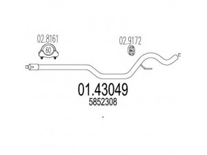 MTS 01.43049 išleidimo kolektorius 
 Išmetimo sistema -> Išmetimo vamzdžiai
5852308