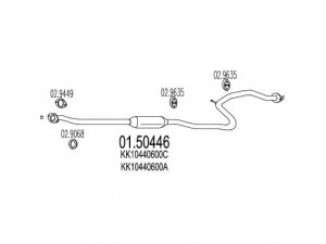 MTS 01.50446 vidurinis duslintuvas 
 Išmetimo sistema -> Duslintuvas
KK10440600A, KK10440600C