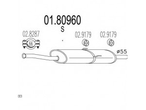 MTS 01.80960 vidurinis duslintuvas 
 Išmetimo sistema -> Duslintuvas