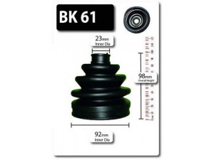 SHAFTEC BK61 gofruotoji membrana, kardaninis velenas 
 Ratų pavara -> Gofruotoji membrana