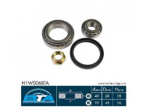 BTA H1W006BTA rato guolio komplektas 
 Ašies montavimas/vairavimo mechanizmas/ratai -> Rato stebulė/montavimas -> Rato guolis