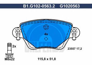 GALFER B1.G102-0563.2 stabdžių trinkelių rinkinys, diskinis stabdys 
 Techninės priežiūros dalys -> Papildomas remontas
1121895, 1130120, 1152316, 1204845