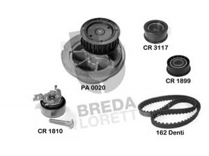 BREDA  LORETT KPA0365A vandens siurblio ir paskirstymo diržo komplektas 
 Aušinimo sistema -> Vandens siurblys/tarpiklis -> Vandens siurblys