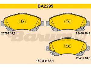BARUM BA2295 stabdžių trinkelių rinkinys, diskinis stabdys 
 Techninės priežiūros dalys -> Papildomas remontas
04465-05130, 04465-05131, 04465-05170