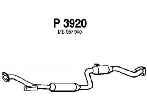 FENNO P3920 vidurinis duslintuvas 
 Išmetimo sistema -> Duslintuvas
30818190, 308181908, MB957940, MR431748