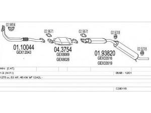 MTS C290116003571 išmetimo sistema 
 Išmetimo sistema -> Išmetimo sistema, visa