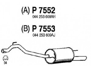 FENNO P7552 galinis duslintuvas 
 Išmetimo sistema -> Duslintuvas
044253609AH