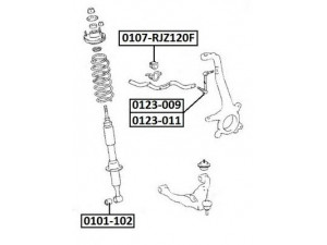 ASVA 0123-011 šarnyro stabilizatorius 
 Ašies montavimas/vairavimo mechanizmas/ratai -> Stabilizatorius/fiksatoriai -> Savaime išsilyginanti atrama
48810-0K010, 48810-60040