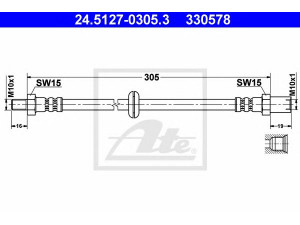 ATE 24.5127-0305.3 stabdžių žarnelė 
 Stabdžių sistema -> Stabdžių žarnelės
2108-3506060