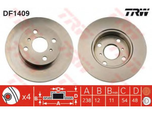 TRW DF1409 stabdžių diskas 
 Dviratė transporto priemonės -> Stabdžių sistema -> Stabdžių diskai / priedai
4351212230, 4351212240, 4351212300