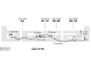 BOSAL 020.103.51 išmetimo sistema 
 Išmetimo sistema -> Išmetimo sistema, visa