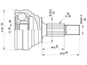 OPEN PARTS CVJ5021.10 jungčių komplektas, kardaninis velenas 
 Ratų pavara -> Sujungimai/komplektas
431407275, 431407311A, 431498099A