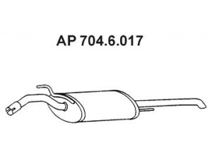 EBERSPÄCHER 704.6.017 galinis duslintuvas 
 Išmetimo sistema -> Duslintuvas
3A0.253.609 H, 3A0.253.609 M