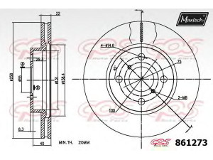 MAXTECH 861273.6980 stabdžių diskas 
 Stabdžių sistema -> Diskinis stabdys -> Stabdžių diskas
43512-0D060