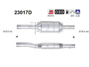 AS 23017D katalizatoriaus keitiklis 
 Išmetimo sistema -> Katalizatoriaus keitiklis
52101394AC, 52101394AD