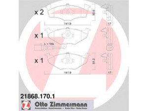 ZIMMERMANN 21868.170.1 stabdžių trinkelių rinkinys, diskinis stabdys 
 Techninės priežiūros dalys -> Papildomas remontas
6Q0 698 151 B