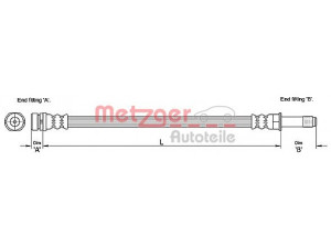 METZGER 4110231 stabdžių žarnelė 
 Stabdžių sistema -> Stabdžių žarnelės
1223474, 1323641, 1387264, 3M51 2078-AF