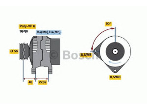 BOSCH 0 123 510 109 kintamosios srovės generatorius
38 52 2303F