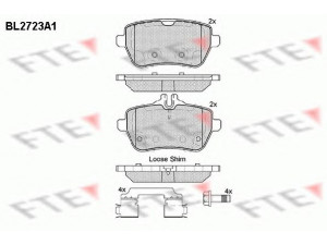 FTE BL2723A1 stabdžių trinkelių rinkinys, diskinis stabdys 
 Techninės priežiūros dalys -> Papildomas remontas
006 420 57 20, 006 420 72 20, 006 420 92 20