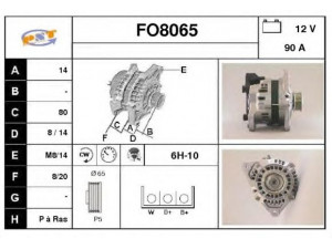SNRA FO8065 kintamosios srovės generatorius
92BB10300FA, A2T32792