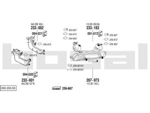 BOSAL 090.350.50 išmetimo sistema 
 Išmetimo sistema -> Išmetimo sistema, visa