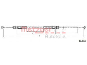 METZGER 10.4269 trosas, stovėjimo stabdys 
 Stabdžių sistema -> Valdymo svirtys/trosai
3440 6 769 367