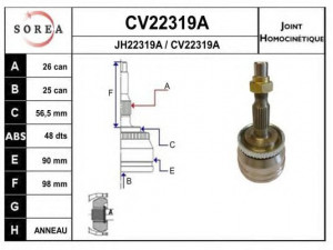 EAI CV22319AK jungčių komplektas, kardaninis velenas 
 Ratų pavara -> Sujungimai/komplektas