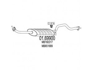 MTS 01.69900 galinis duslintuvas 
 Išmetimo sistema -> Duslintuvas
MB160317, MB651689, MB651691, MB651697