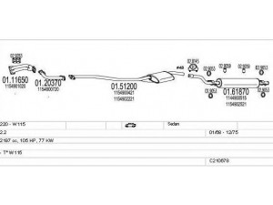 MTS C210678005009 išmetimo sistema 
 Išmetimo sistema -> Išmetimo sistema, visa