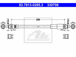 ATE 83.7813-0285.3 stabdžių žarnelė 
 Stabdžių sistema -> Stabdžių žarnelės
893 611 707