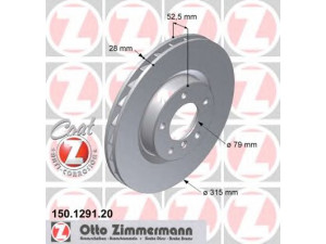 ZIMMERMANN 150.1291.20 stabdžių diskas 
 Stabdžių sistema -> Diskinis stabdys -> Stabdžių diskas
3411 2 227 172