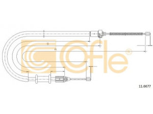 COFLE 11.6677 trosas, stovėjimo stabdys 
 Stabdžių sistema -> Valdymo svirtys/trosai
3653100QAF, 7700311700, 8200694080