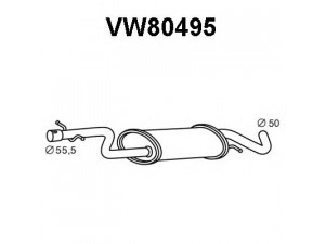 VENEPORTE VW80495 priekinis duslintuvas 
 Išmetimo sistema -> Duslintuvas
1T0253209H