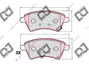 DJ PARTS BP1860 stabdžių trinkelių rinkinys, diskinis stabdys 
 Techninės priežiūros dalys -> Papildomas remontas
71742853, 55810-79J00, 5581079J00
