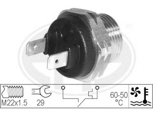 ERA 330173 temperatūros jungiklis, radiatoriaus ventiliatorius 
 Aušinimo sistema -> Siuntimo blokas, aušinimo skysčio temperatūra
77 00 268 534, 77 00 268 709