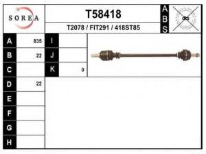EAI T58418 kardaninis velenas
46308259