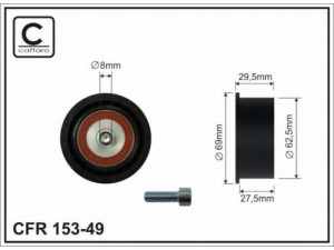 CAFFARO 153-49 kreipiantysis skriemulys, paskirstymo diržas 
 Diržinė pavara -> Paskirstymo diržas/komplektas -> Laisvasis/kreipiamasis skriemulys
06 36 416, 90411773, 636416, 90411773