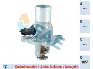 FAE 5309005 termostatas, aušinimo skystis 
 Aušinimo sistema -> Termostatas/tarpiklis -> Thermostat
71744389, 71744389, 1338178, 6338018