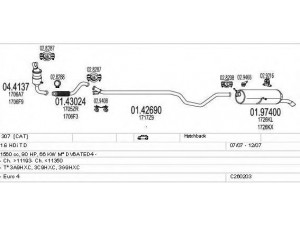 MTS C260203006102 išmetimo sistema 
 Išmetimo sistema -> Išmetimo sistema, visa