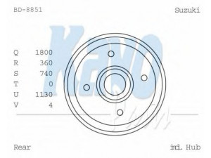 KAVO PARTS BD-8851 stabdžių būgnas 
 Stabdžių sistema -> Būgninis stabdys -> Stabdžių būgnas
4351162B00