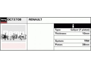DELCO REMY DC73708 stabdžių apkaba 
 Stabdžių sistema -> Stabdžių matuoklis -> Stabdžių matuoklio montavimas
8253248, 7 701 208 261